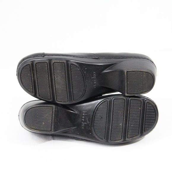 Dansko Platform Clogs Women Chunky Shoes Black Leather Slip on EU 40 - Picture 9 of 10